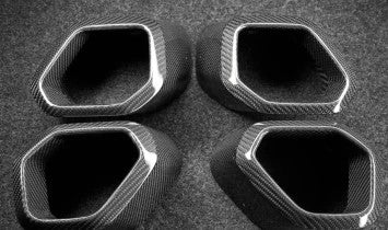 LARTE BMW XM G09 Two Pipe Twin Muffler Tips Carbon Fiber - Rev In Style Inc