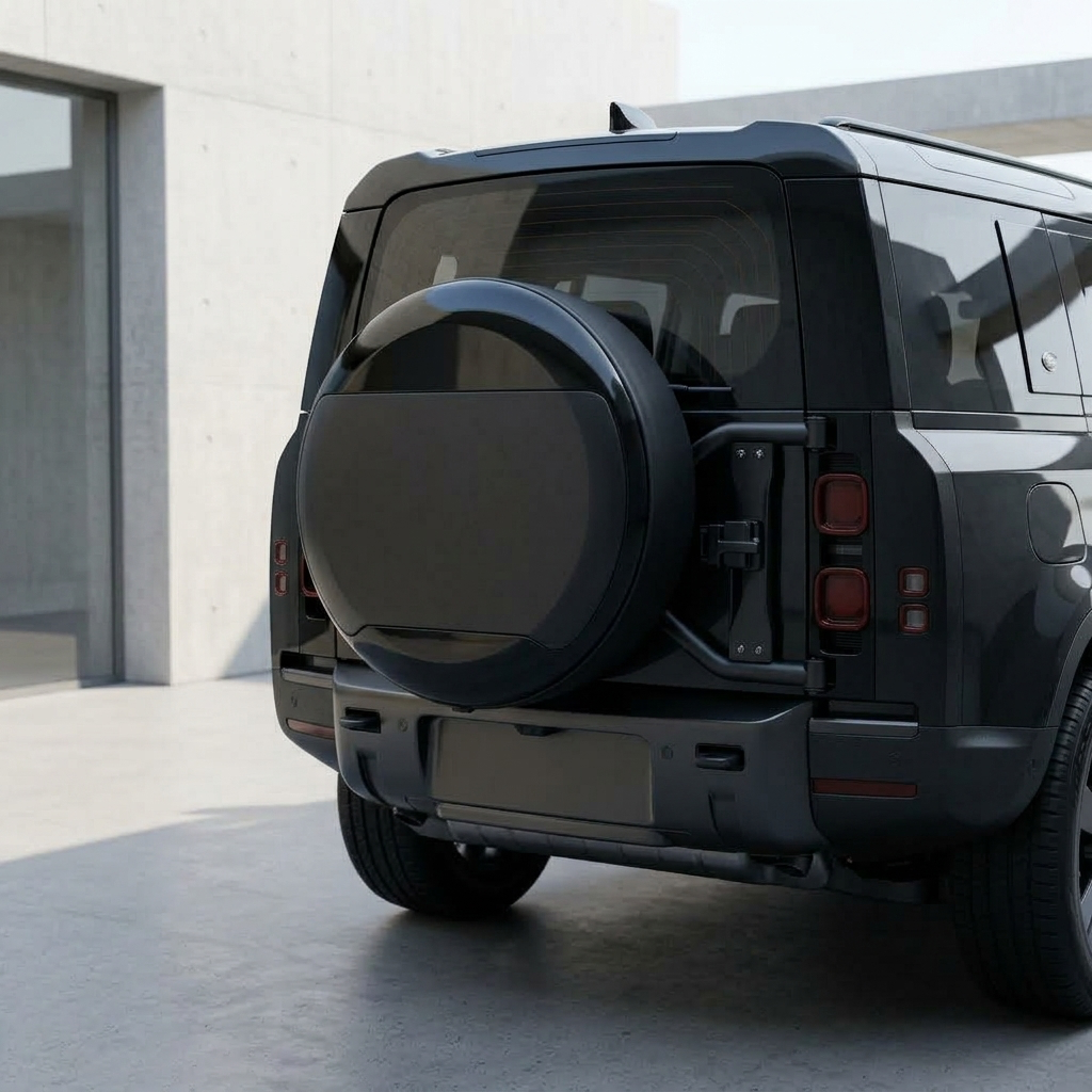 AI Generated Defender Spare Cover - Matt and Gloss Black Finish